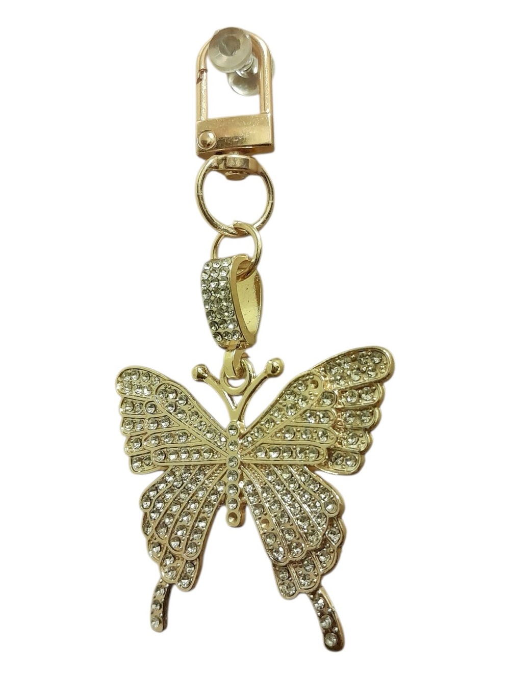 Butterfly Purse Charm Rhinestone Crystal Keychain 1pc - Picture 4 of 10